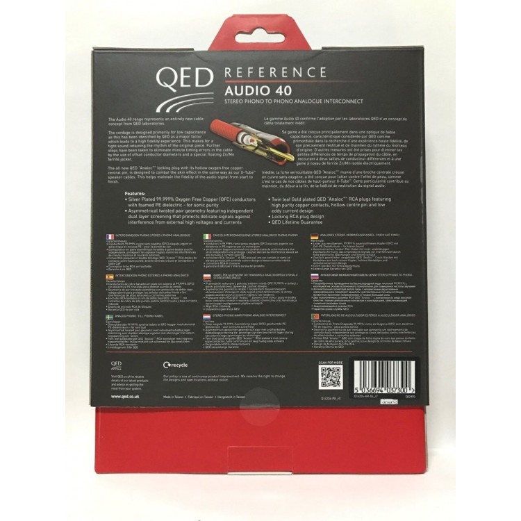 QED QE-2450 Reference Audio 40 Rca Interconnect Kablo 0.6mt