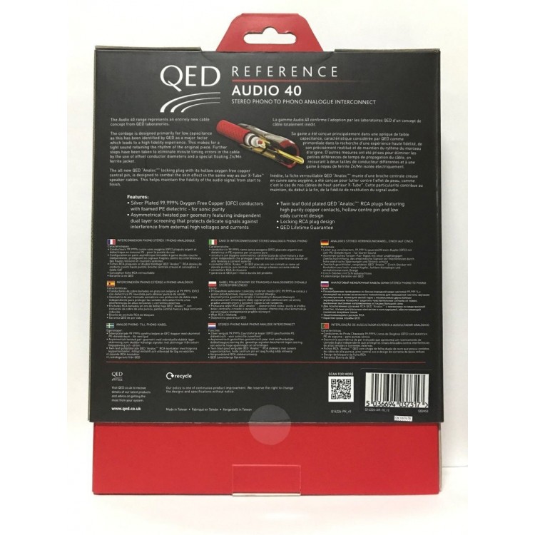 QED QE-2453 Reference Audio 40 Rca Interconnect Kablo 1mt